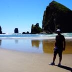 La playa de los Goonies, peli de los 80s.