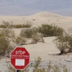 Dunas y carte de peligro por la temperatura