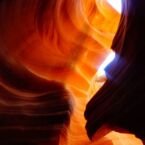El efecto del sol en el Antelope Canyon. Paraíso para fotógrafos.