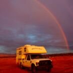 Increíble doble arco iris. Luego de una leve llovizna. Lugar donde pasamos dos noches.
