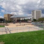 Plaza donde Hank y Gomie envían a Jesse a encontrarse con Walter, intentando que confiese — in Alburquerque.