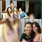 Arriba: Luli con Rossie y dos de sus 5 hijos;abajo: Luli con Nydia, nuestra adorable anfitriona.