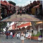 Mercado de artesanías y pinturas en el barrio del artista.