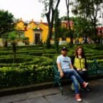 Descansando en una de las lindas plazas del barrio Coyoacan