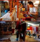 Tejido y obras de artes colgadas