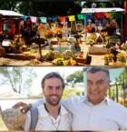 Decoración total y colorida en el cementerio.
Abajo, nuestro amigo oaxaqueño que se nos puso a hablar de las bondades de su pueblo.