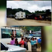 Parada en un mercado rutero. Fuimos la atracción del día.