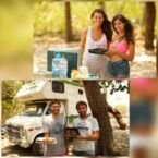 Y salió producción de pastelería para vender en la playa.