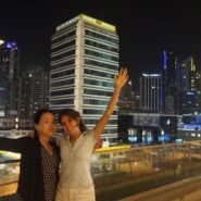 Gran vista desde el restaurant "Nacion Sushi" en el mall Soho. Nuestra amiga coreana nos hizo reir mucho!