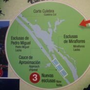 Mapa de esclusas del canal de Panamá lado pacífico.